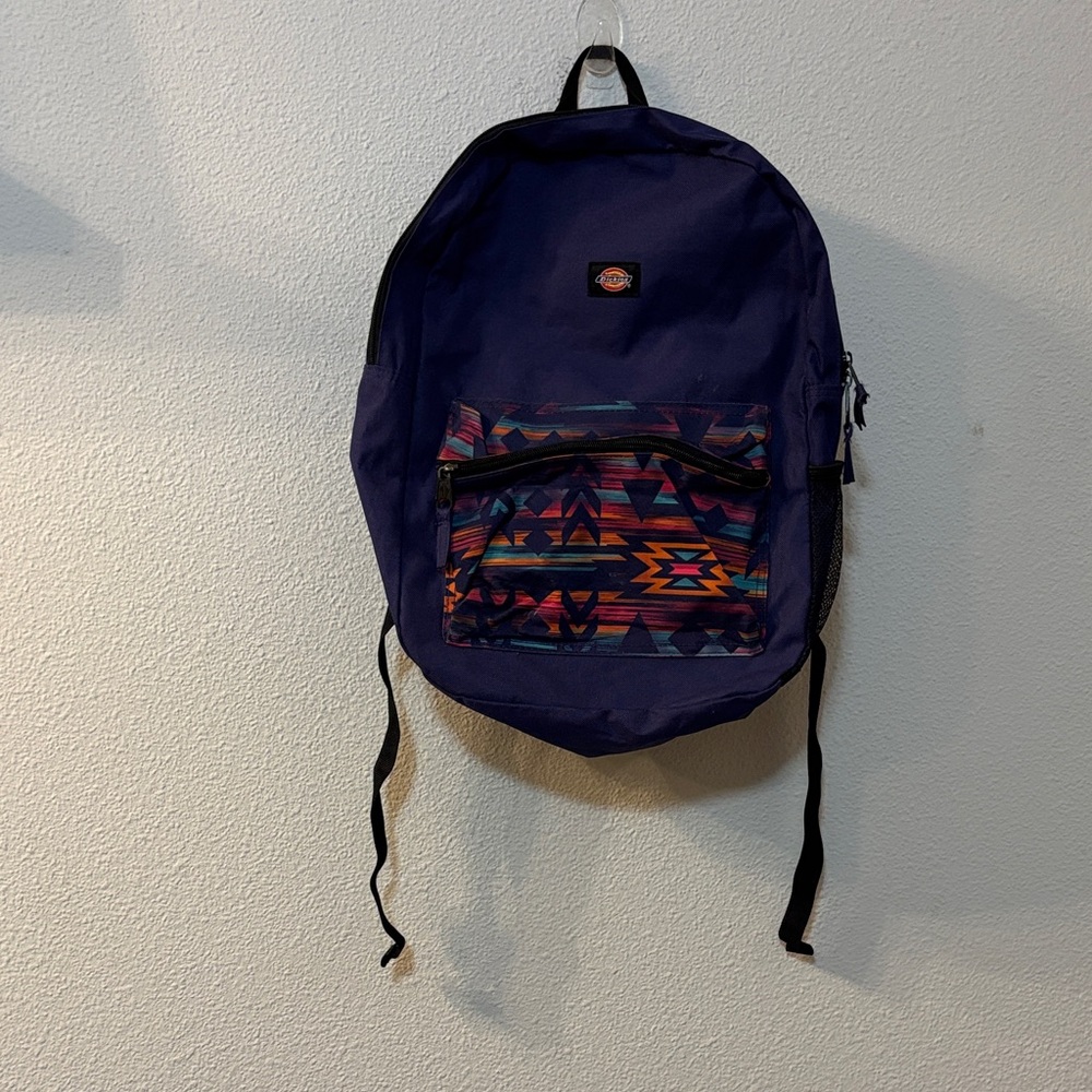 Dickies Dark Purple Backpack with Colorful Pattern